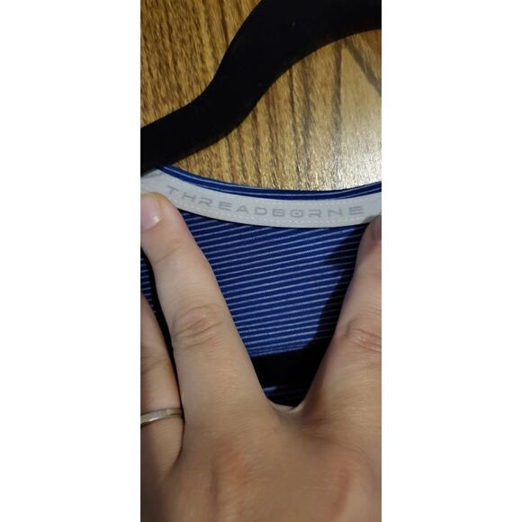 Under Armour heat gear royal blue/white striped long-sleeved tee - Picture 5 of 7